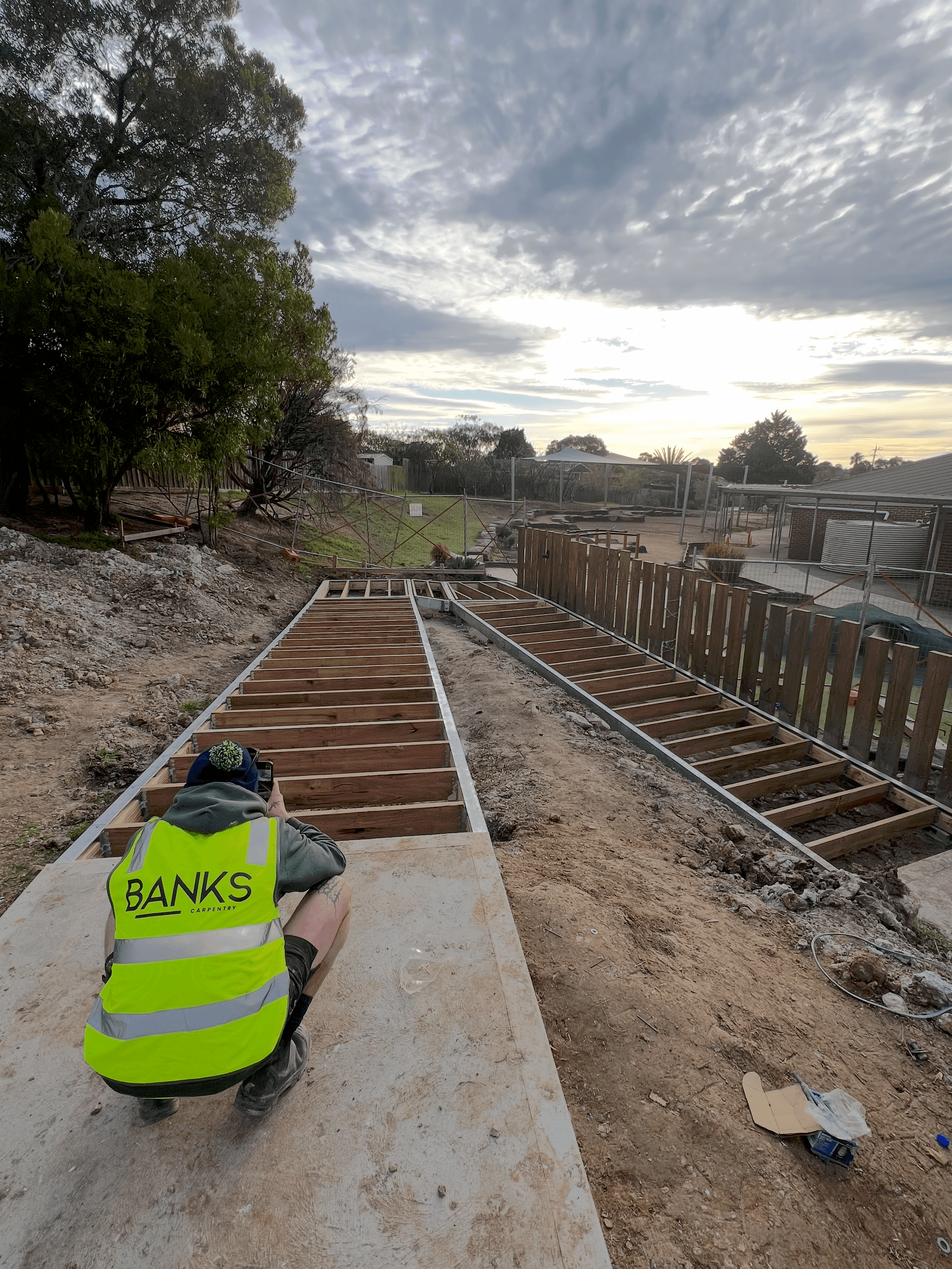 Commercial ramp framing in Lysterfield